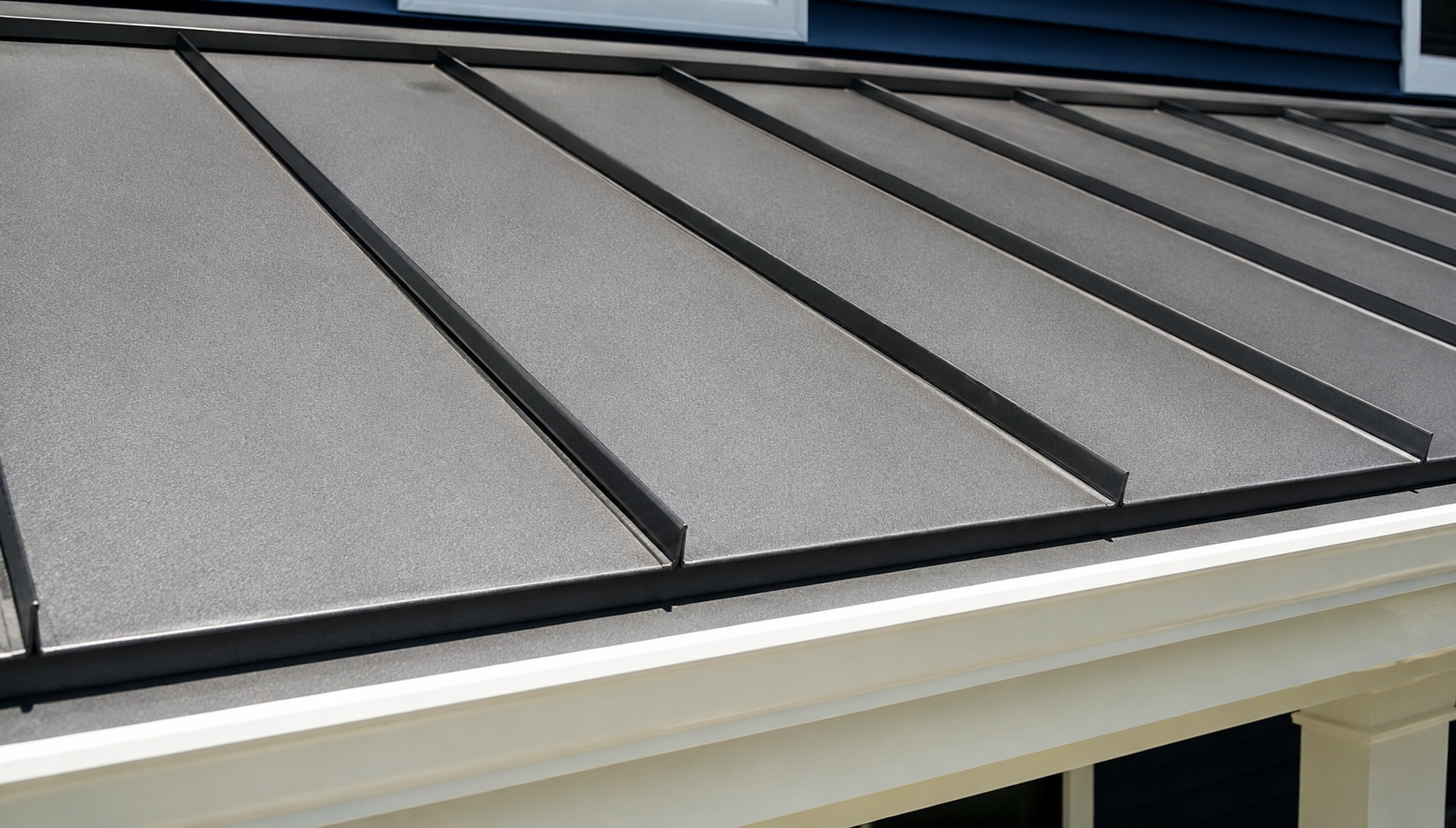Black metal roofing system
